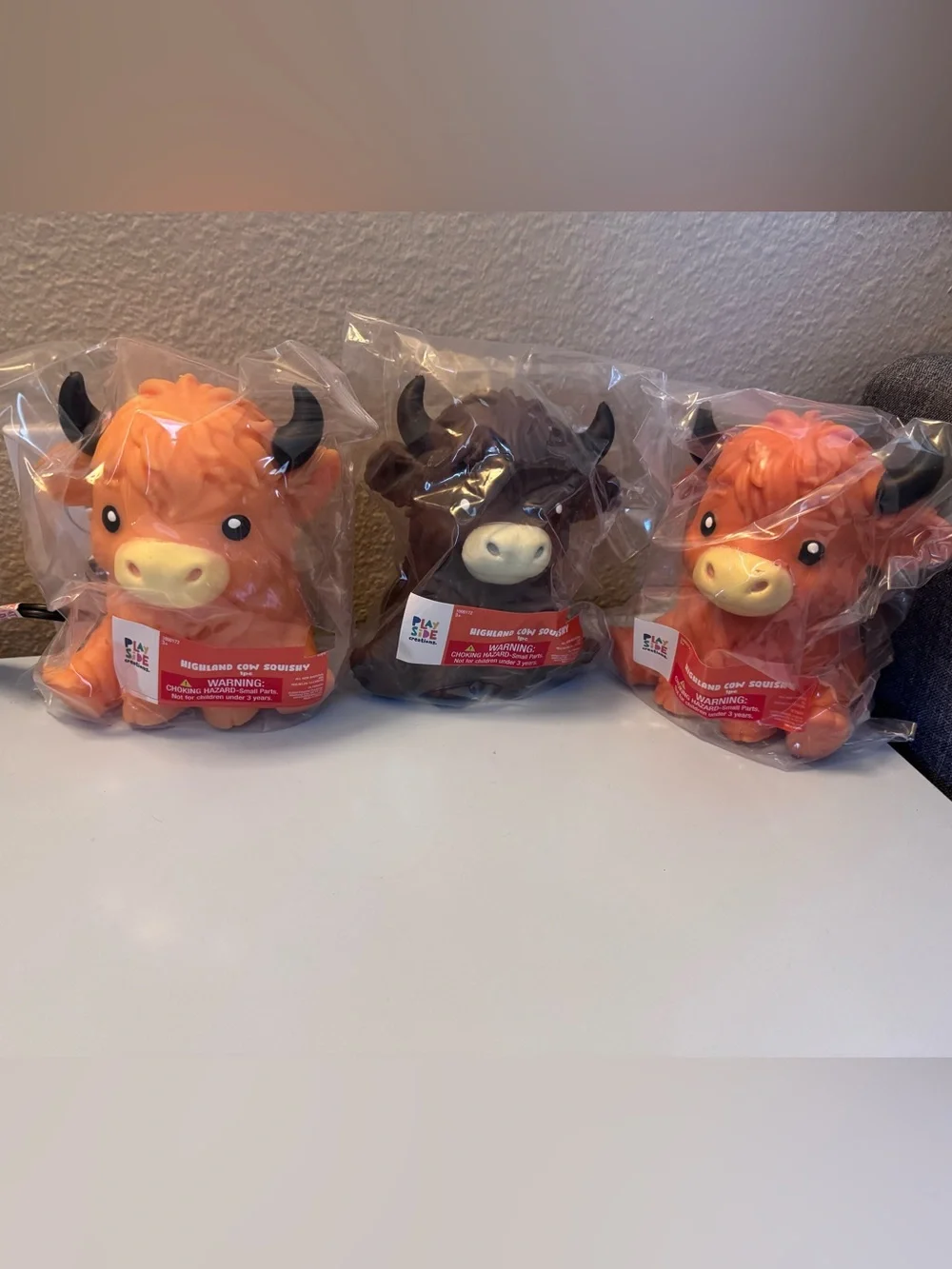 Plush Highland Cow Squeaky Toy - Orange and Brown